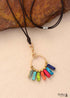 Boho Necklace, Red 7 Color Chakra Pendantn
